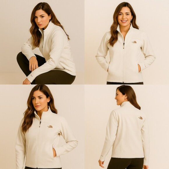 ECRU THE North Face zip up jacket off white mid season coat XS soft liner active - Picture 4 of 14